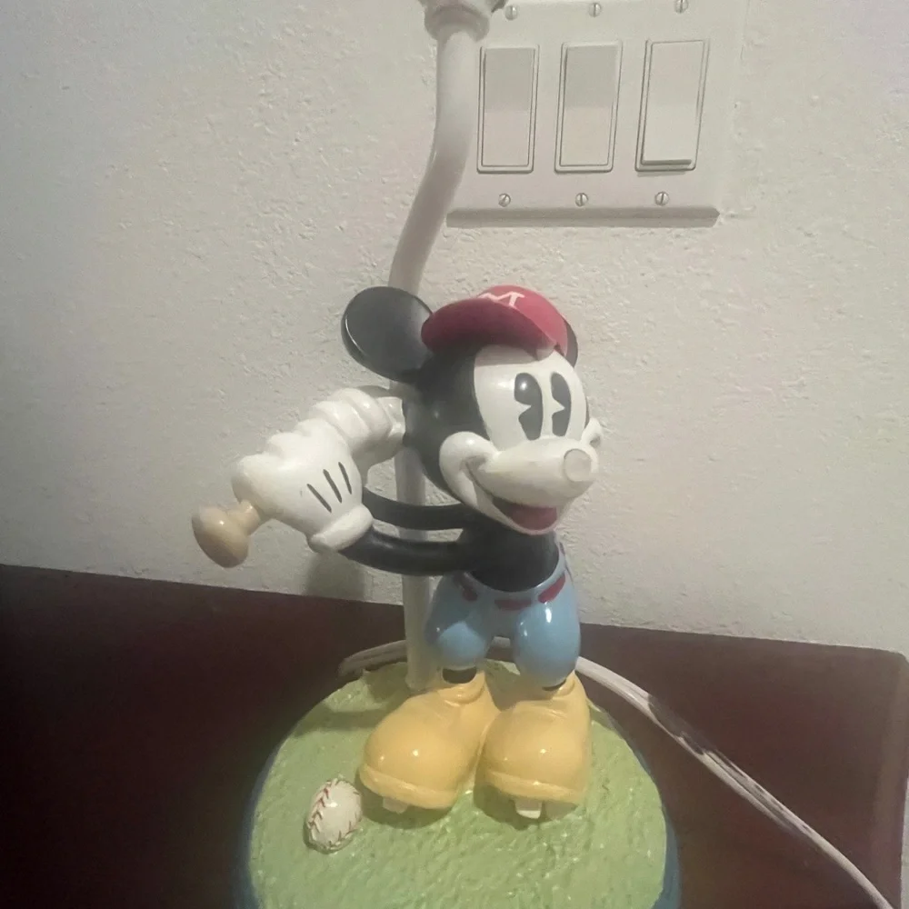 Mickey Mouse Baseball Lamp Kids Room Decor- Works No Shade